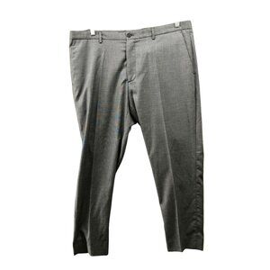 Zara Tapered Leg Dress Pants Mens 36 Gray Ankle Flat Front Stretch Formal